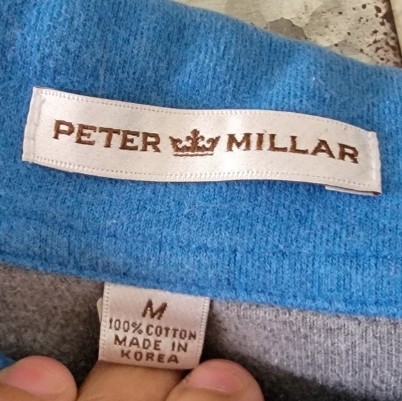 Peter Millar 100 cotton gray Men's pullover sweater size Medium . - Picture 6 of 13